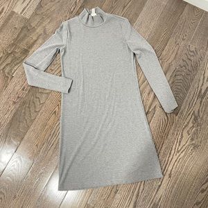 H&M basic grey mock neck sweater dress